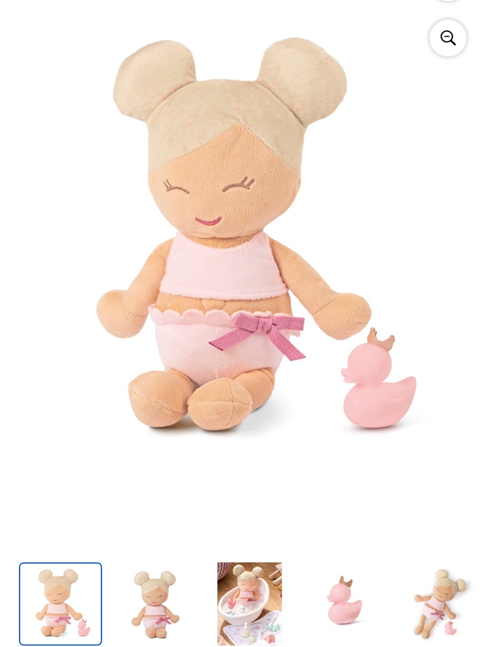 LullaBaby Plush Bath Doll Blonde Hair Fair Skin 14” NWT